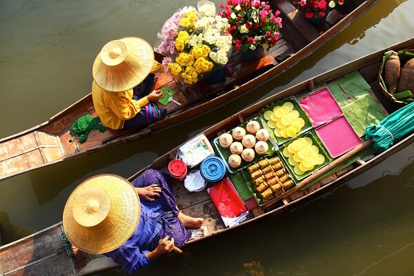 marché flottant Thaïlande