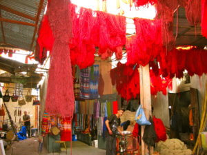 Marrakech souk des teinturiers